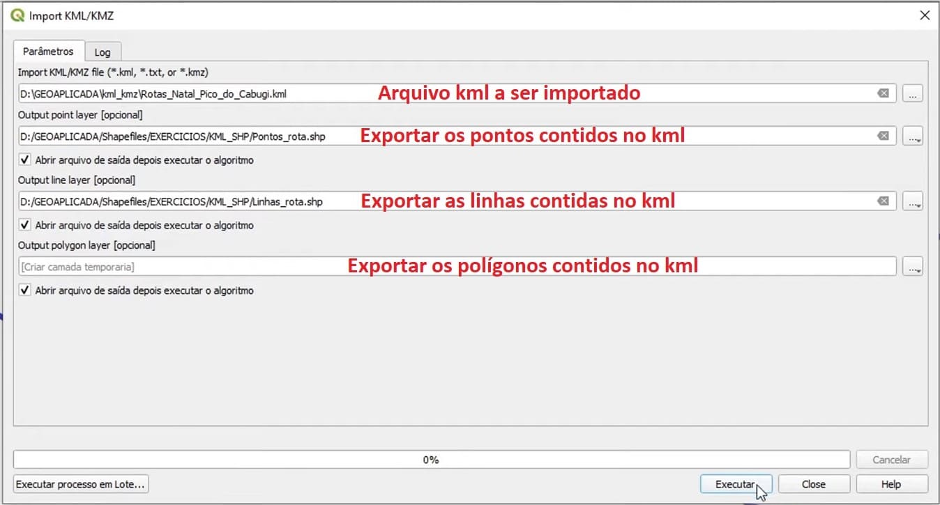 configuracoes de importacao