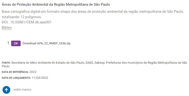 Baixar dados espaciais do Centro de Estudos da Metrópole da Universidade de São Paulo