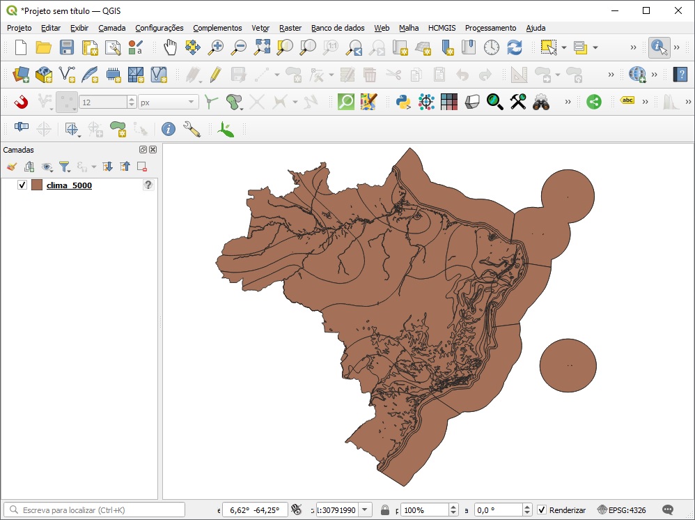 Inserir shapefile de Climas do Brasil no QGIS