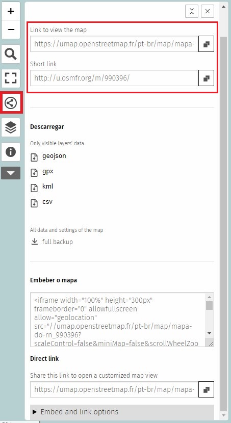 Compartilhar e baixar o mapa