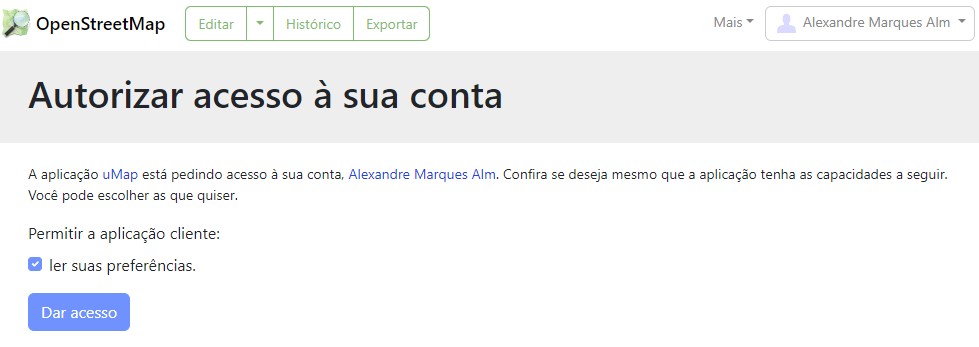 Dar acesso do uMap ao OpenStreetMap