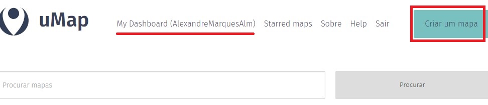 Começar a mapear no uMap