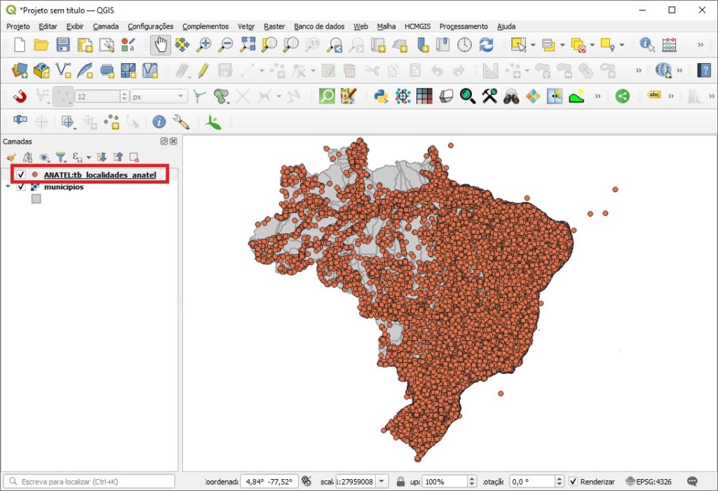 Conectando WFS no QGIS e inserindo camada