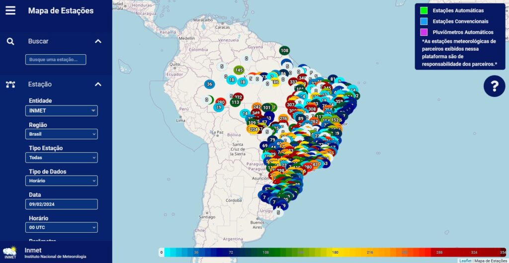 Dados meteorológicos e climatológicos históricos do Brasil