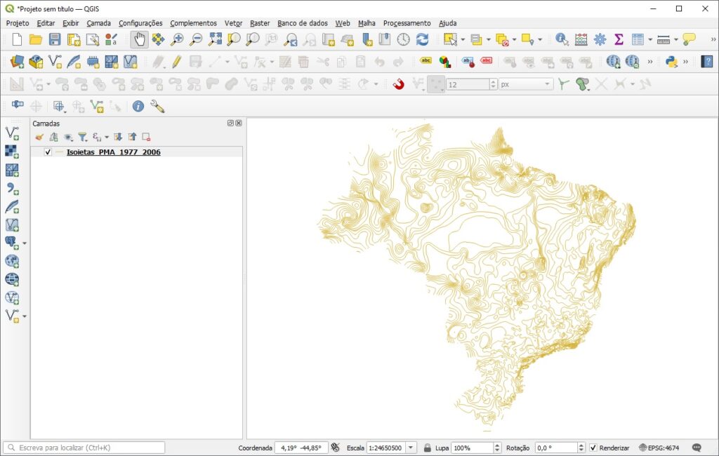 Inserir shapefile de isoietas no QGIS