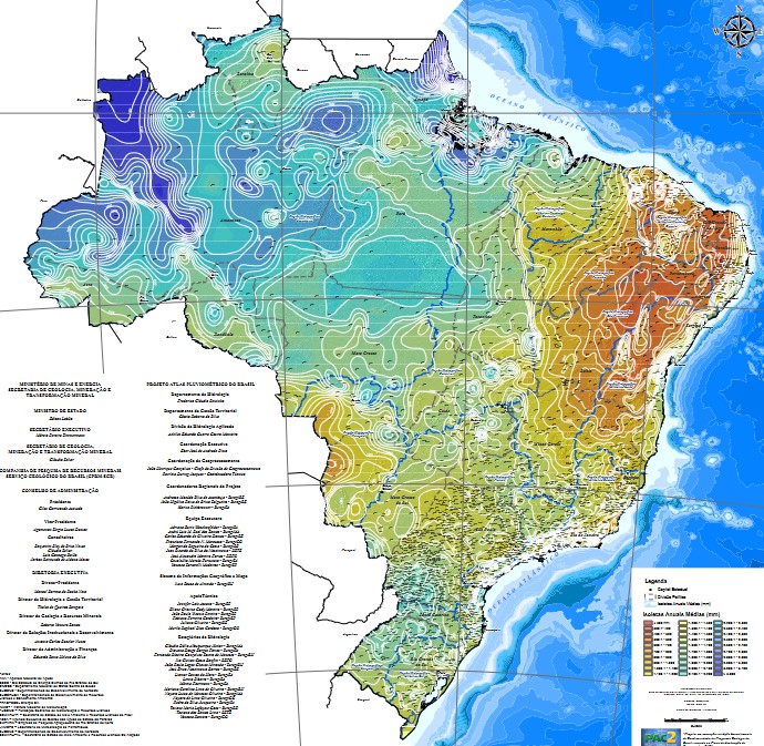 Isoietas de Precipitações Médias Anuais