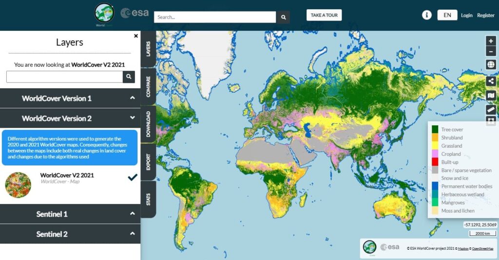 Uso e cobertura da Terra no mundo - Agência Espacial Europeia
